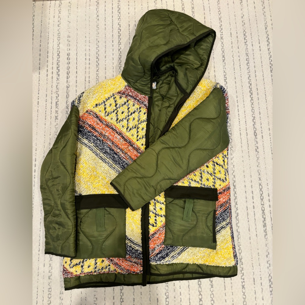Anthropologie Pilcro knit quilted coat